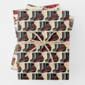 Steampunk Red Binoculars Schreibwriter Hat Weihnac Geschenkpapier Set (Beispiel)