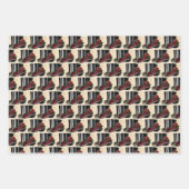 Steampunk Red Binoculars Schreibwriter Hat Weihnac Geschenkpapier Set (Vorderseite)