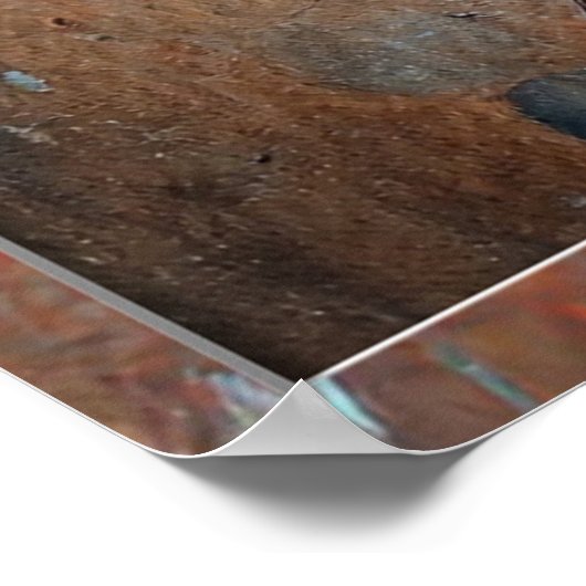 Steampunk Red Blue Goggles Graffiti Poster (Ecke)