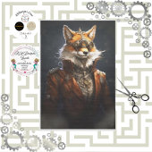 Steampunk Red Fox Uniform Decoupage Seidenpapier