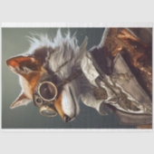 Steampunk Red Fox Victorian Style Decoupage Seidenpapier (Vorderseite)