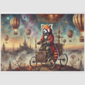 Steampunk Red Panda Balloon Voyage Decoupage Seidenpapier (Vorderseite)