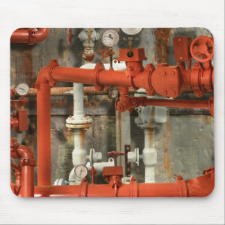 Steampunk - Red pipe headache Mousepad