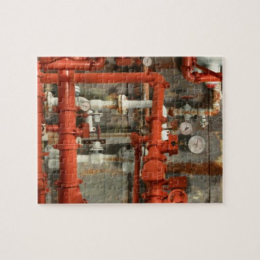Steampunk - Red pipe headache Puzzle (Horizontal)