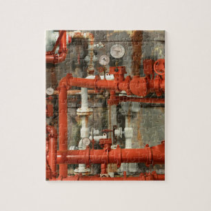Steampunk - Red pipe headache Puzzle