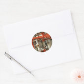 Steampunk - Red pipe headache Runder Aufkleber (Umschlag)