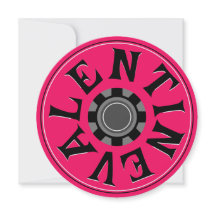 Steampunk Red Wheel Cog Valentine's Day Round