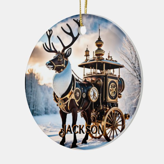 Steampunk Reindeer Keramik Ornament (Links)