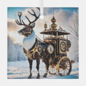Steampunk Reindeer Ornament Aus Glas (Vorderseite)