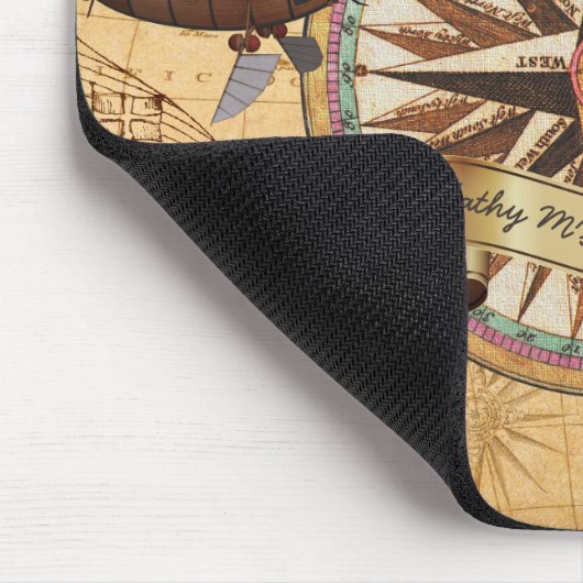 Steampunk Reise-Antiken-Karten-Kompass-Abenteuer Mousepad (Ecke)