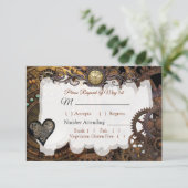 Steampunk Renaissance Wedding RSVP-Karte RSVP Karte (Stehend Vorderseite)