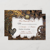 Steampunk Renaissance Wedding RSVP-Karte RSVP Karte (Vorne/Hinten)
