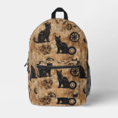 Steampunk Retro Cats Bedruckter Rucksack (Vorderseite)