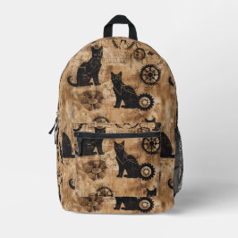 Steampunk Retro Cats Bedruckter Rucksack