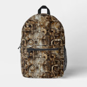 Steampunk Retro Cogwheels Bedruckter Rucksack (Vorderseite)