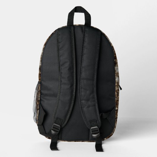 Steampunk Retro Cogwheels Bedruckter Rucksack (Rückseite)