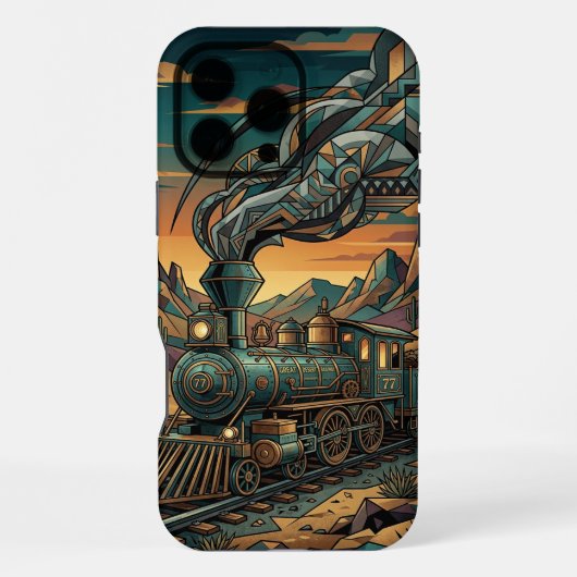 Steampunk Retro iPhone 16 Pro Max Hülle | Vintage (Rückseite)