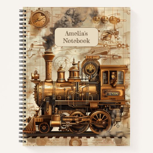 Steampunk-Retro-Notebook Notizblock (Vorderseite)