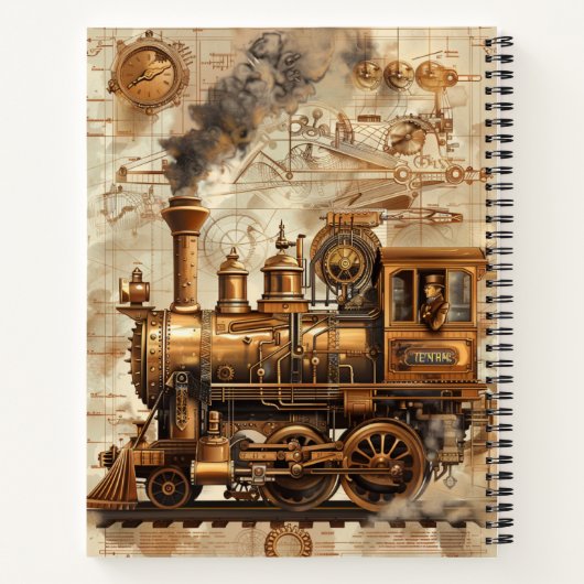 Steampunk-Retro-Notebook Notizblock (Rückseite)