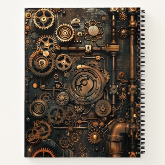 Steampunk Retro Notizblock (Rückseite)