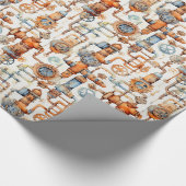 Steampunk Retro Vintag Geschenkpapier (Ecke)