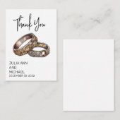 Steampunk Rings Wedding Danke Minimalistisch Mitteilungskarte (Vorne/Hinten)