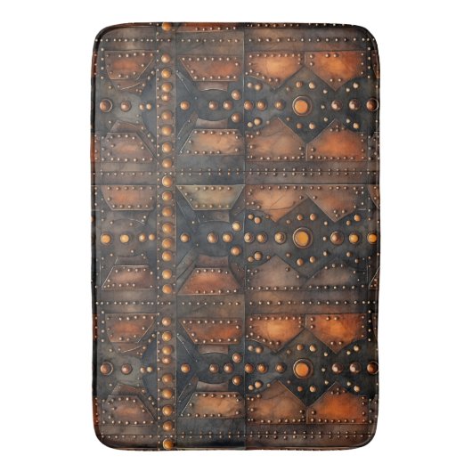 Steampunk Riveted Metal Bath Mat Badematte (Vorderseite Vertikal)