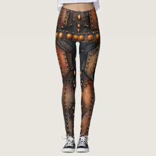 Steampunk-Riveted Metal-Leggings Leggings