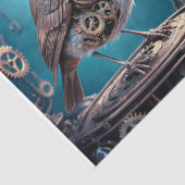 Steampunk Robin: Flügel - Decoupage - Seidenpapier (Detail)