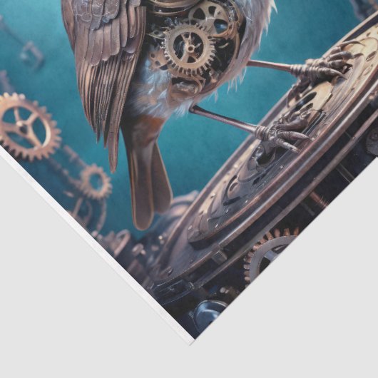 Steampunk Robin: Flügel - Decoupage - Seidenpapier (Detail)