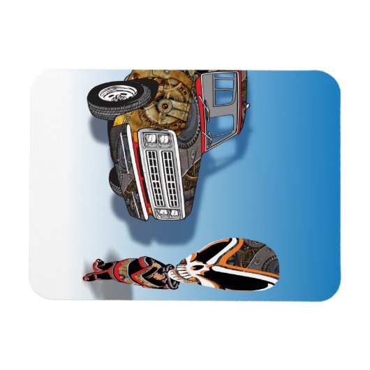 Steampunk Robot Teenage Alien Cyborg Magnet (Horizontal)