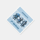 Steampunk Robot Thema 7. Geburtstagsparty Serviette (Ecke)