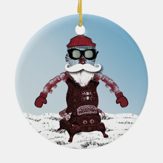 Steampunk Roboter einer coole und angesagte Sankt Keramikornament (Hinten)