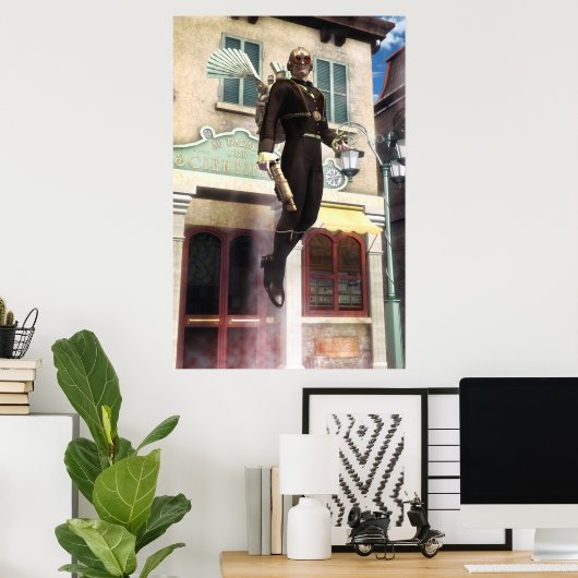 Steampunk rocket man poster (Heimbüro)
