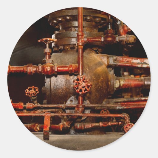 Steampunk - Rohrträume Runder Aufkleber (Vorderseite)