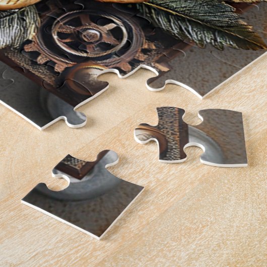 Steampunk Romantic Photo Personalized Puzzle (Seite)