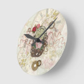 Steampunk Romantic Runde Wanduhr (Winkel)