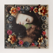 Steampunk Romantisches Foto Personalisiert Puzzle (Horizontal)