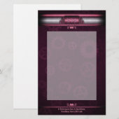 Steampunk, rosa Herzen an Gängen, Monogramm Briefpapier (Vorne/Hinten)