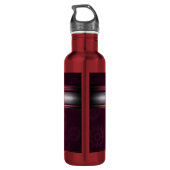 Steampunk, rosa Herzen an Gängen, Monogramm Edelstahlflasche (Rückseite)