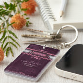 Steampunk, rosa Herzen auf Gängen mit Monogramm Schlüsselanhänger (Vorderseite rechts)