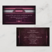 Steampunk, rosa Herzen und Gänge, Monogramm Visitenkarte (Vorne/Hinten)