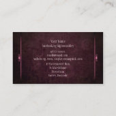 Steampunk, rosa Herzen und Gänge, Monogramm Visitenkarte (Rückseite)