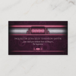 Steampunk, rosa Herzen und Gänge, Monogramm Visitenkarte