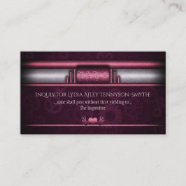 Steampunk, rosa Herzen und Gänge, Monogramm Visitenkarte