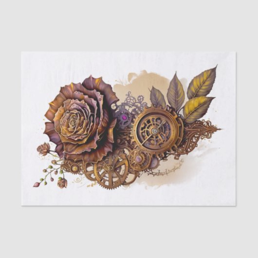 Steampunk Rose Art für Entdeckungen Seidenpapier (Vorderseite)