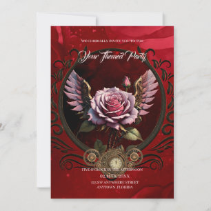 Steampunk-Rose Einladung