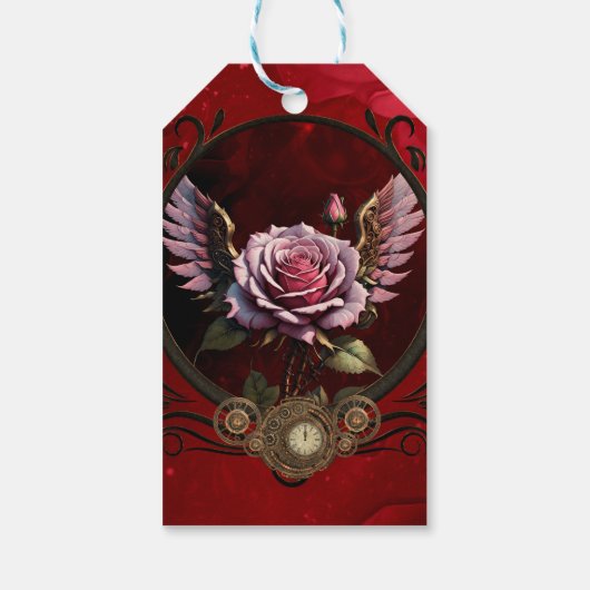 Steampunk-Rose Geschenkanhänger (Rückseite)