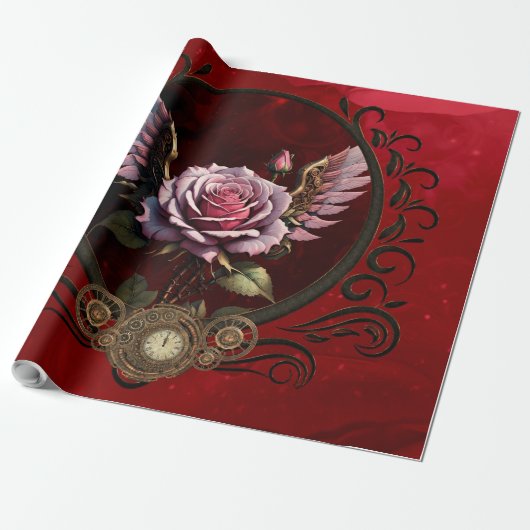 Steampunk-Rose Geschenkpapier (Ungerollt)