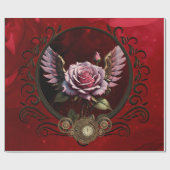Steampunk-Rose Geschenkpapier (Flach)